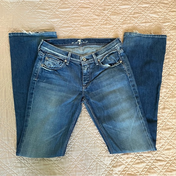 7 For All Mankind Justine Tahiti Velvet Ribbon Boot Cut Jeans - Picture 2 of 6